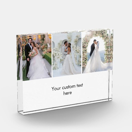 Modern 3 Photo Collage Custom Text Photo Block Fotoblokken (Links)