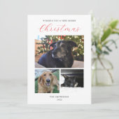 Modern 3-Photo Collage Customizable Christmas Card Feestdagenkaart (Staand voorkant)