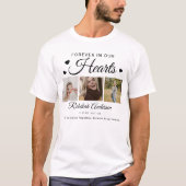 Modern 3 Photo Collage Funeral T-Shirt (Voorkant)