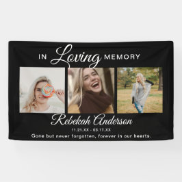 Modern 3 Photo Collage Memorial Banner