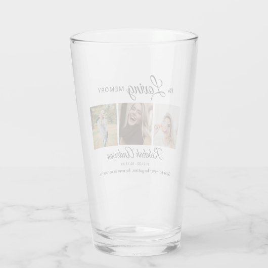 Modern 3 Photo Collage Memorial Glas (Achterkant)
