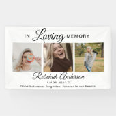 Modern 3 Photo Collage Memorial Spandoek (Horizontaal)