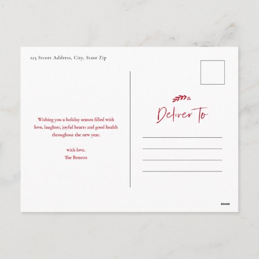 Modern 3 Photo Collage Merry Kerstry Feestdagenkaart (Achterkant)