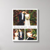 Modern 3 Photo Collage Wedding Canvas Afdruk (Voorkant)