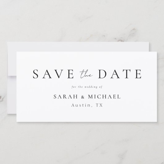 Modern 3 Photo Collage Wedding Save The Date (Achterkant)