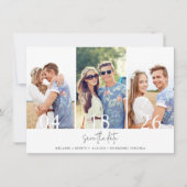 Modern 3 Photo Collage Wedding Save The Date (Voorkant)