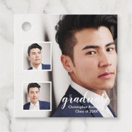 Modern 3 Photo Graduation Bedankjes Labels