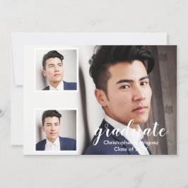 Modern 3 Photo Graduation Kaart