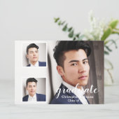 Modern 3 Photo Graduation Kaart (Staand voorkant)