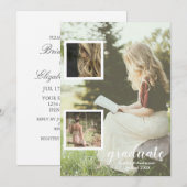 Modern 3 Photo Graduation Kaart (Voorkant / Achterkant)