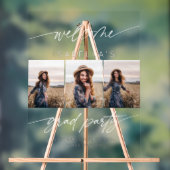 Modern 3 Photo Graduation Party  Welcome Script  Acryl Bord (Neutraal)