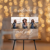 Modern 3 Photo Graduation Party  Welcome Script  Acryl Bord
