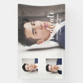 Modern 3 Photo Graduation Spandoek (Verticaal)