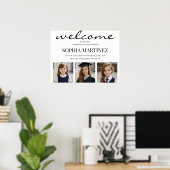 Modern 3 Photo Graduation Welcome Sign Poster (Thuiskantoor)