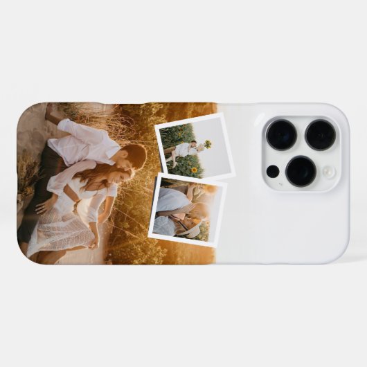 Modern 3 Photo Layout Custom  iPhone Hoesje (Achterkant horizontaal)
