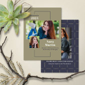 Modern 3 Photo Navy Sage Aankondiging