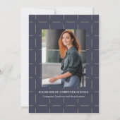 Modern 3 Photo Navy Sage Aankondiging (Achterkant)