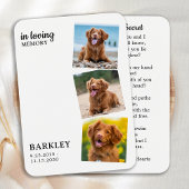 Modern 3 Photo Pet Memorial Keepomwille Prayer Kaa Visitekaartje