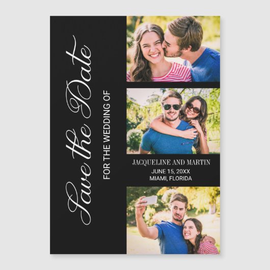 Modern 3 Photo Wedding Black (Voorkant)