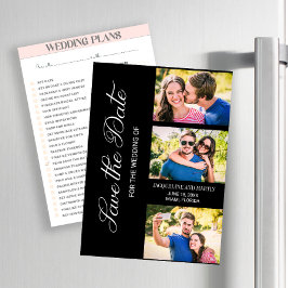 Modern 3 Photo Wedding Black