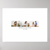 Modern 3 Photo Wedding Guest Signature Poster (Voorkant)