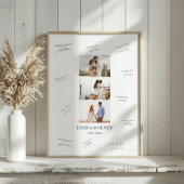 Modern 3 Photo Wedding Guest Signature Poster