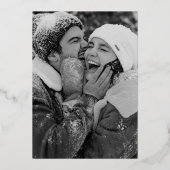 Modern 3 Photo Wedding Real Folie Uitnodiging (Achterkant)