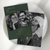 Modern 3 Photo Wedding Real Folie Uitnodiging