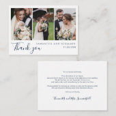  Modern 3 Photos Wedding Thank You Notitiekaartje (Voorkant / Achterkant)