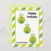 Modern 3 Pickleballen Baubles, aangepaste tekst Briefkaart (Voorkant / Achterkant)