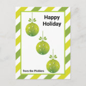 Modern 3 Pickleballen Baubles, aangepaste tekst Briefkaart (Voorkant)