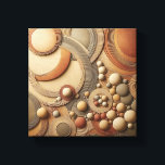 Modern 3D Abstract Geometric Art - Layered Concent Canvas Afdruk<br><div class="desc">A captivating 3D digital composition featuring an intricate arrangement of layered concentric circles and smooth floating spheres. The artwork showcases a harmonious blend of warm earth tones, including terracotta, sand, taupe, and charcoal grey. With its rich textures and rhythmic depth, this sophisticated piece is perfect for adding a modern, architectural...</div>