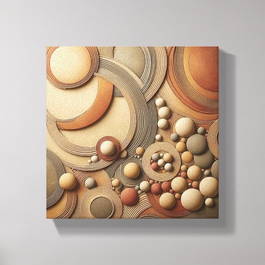 Modern 3D Abstract Geometric Art - Layered Concent Canvas Afdruk (Voorkant)