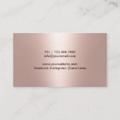Modern 3D Beauty Salon Logo Hair Stylist Roos Gold Visitekaartje (Achterkant)