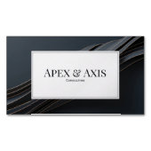 Modern 3D Black and Rose Gold Fluid Waves Magnetisch Visitekaartje (Voorkant)