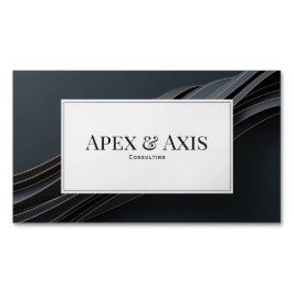 Modern 3D Black and Rose Gold Fluid Waves Magnetisch Visitekaartje