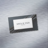 Modern 3D Black and Rose Gold Fluid Waves Magnetisch Visitekaartje (Voorbeeld)