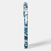 Modern 3D Blue Cube Ripple Case Abstract Geometric (Achterkant / Links)