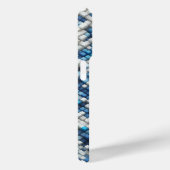 Modern 3D Blue Cube Ripple Case Abstract Geometric (Achterkant / Rechts)