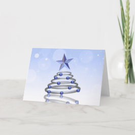 Modern 3D Chrome Christmas Tree Feestdagen Kaart