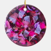 Modern 3D effect bordeaux roze paarse linten Keramisch Ornament (Achterkant)