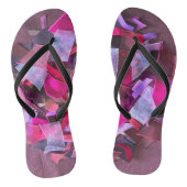 Modern 3D effect bordeaux roze paarse linten Teenslippers (Voetbed)