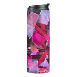 Modern 3D effect bordeaux roze paarse linten Thermosbeker