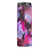 Modern 3D effect bordeaux roze paarse linten Thermosbeker (Achterkant)