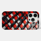 Modern 3D Geometric Block Case Red, Black & White (Achterkant (horizontaal))