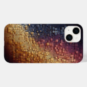 Modern 3D Geometric Blocks Gradient Navy Blue and  Case-Mate iPhone Case (Achterkant (horizontaal))