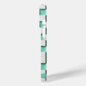 Modern 3D Geometric Cube Case - Mint Green & White (Achterkant / Links)