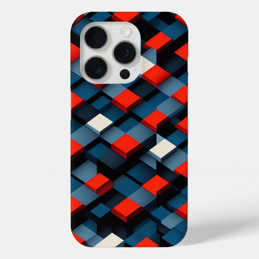Modern 3D Geometric Cube Phone Case Abstract Deep (Achterkant)