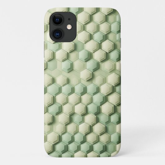 Modern 3D Geometric Hexagon Pattern - Elegant Mint Case-Mate iPhone Case (Achterkant)