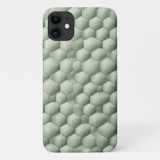 Modern 3D Geometric Hexagon Texture - Elegant Sage Case-Mate iPhone Case (Achterkant)